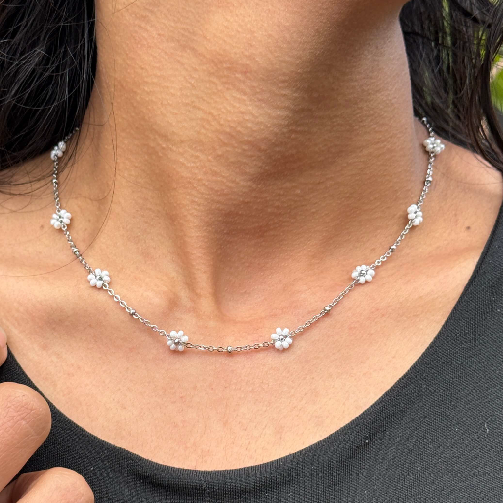 🤍Collar Silver Blossom Chain🤍